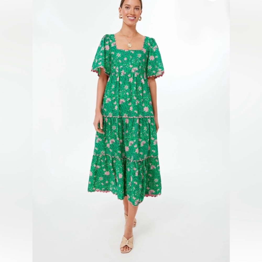 Pink city prints maisie dress in forest rose